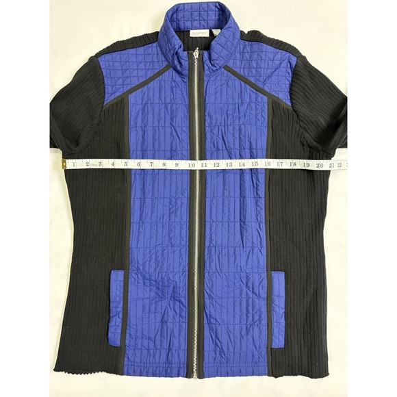 Zenergy by Chico's Quilted Zip Jacket Women's Size 3 Large Blue Black - Picture 8 of 11
